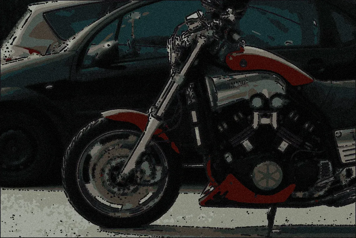 Cafe racer motorcycle, cel-shaded